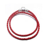 S925 Silver Magic Carpet Ride Charm Red Leather Bracelet
