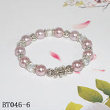 Shell Pearl Bracelet Separated Beads Elastic Line Women Girls Gift