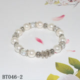 Shell Pearl Bracelet Separated Beads Elastic Line Women Girls Gift