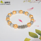 Shell Pearl Bracelet Separated Beads Elastic Line Women Girls Gift