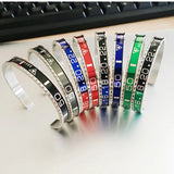 Stainless Steel Speed Numerals Bangles Cuff Bracelet
