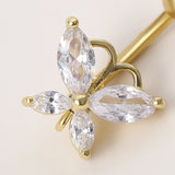 Surgical Steel Butterfly Belly Button Ring Body Jewelry