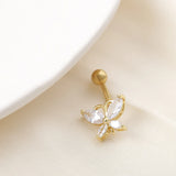 Surgical Steel Butterfly Belly Button Ring Body Jewelry