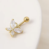 Surgical Steel Butterfly Belly Button Ring Body Jewelry