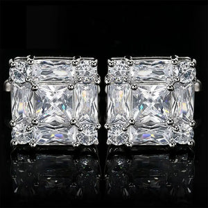 Zircon Cufflinks Men's Jewelry Wedding French Shirts Cuff Links