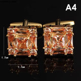 Zircon Cufflinks Men's Jewelry Wedding French Shirts Cuff Links