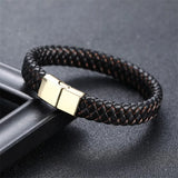 High-quality Microfiber Braided Leather Bracelet For Men