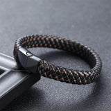 High-quality Microfiber Braided Leather Bracelet For Men