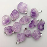 Natural Amethyst Stone Pendants for Jewelry Making Charms 24pcs/lot