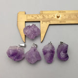 Natural Amethyst Stone Pendants for Jewelry Making Charms 24pcs/lot