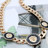 Hip Hop Alloy Lion Head Necklace Charm Men's Rock Punk Wristband