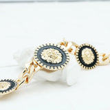Hip Hop Alloy Lion Head Necklace Charm Men's Rock Punk Wristband