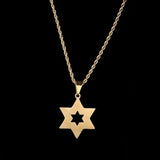 Hip Hop Bling Zircon Star of David Pendant Men's Jewelry