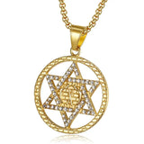 Hip Hop Bling Zircon Star of David Pendant Men's Jewelry