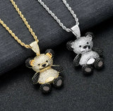 Cat and Mouse Pendant Necklace Men Hip Hop Jewelry