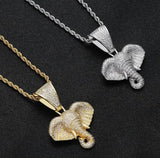 Cat and Mouse Pendant Necklace Men Hip Hop Jewelry