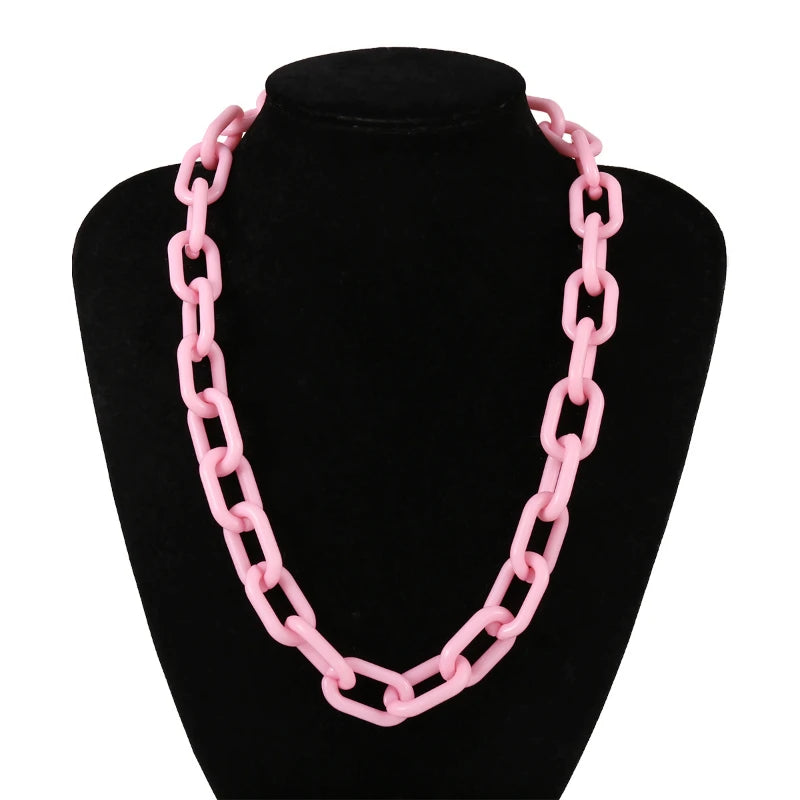 Hip Hop Acrylic Chain Necklace Choker Jewelry