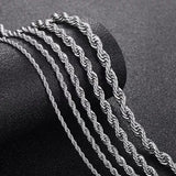 Hip Hop Stainless Steel Rope Chain Necklace for Boys Girls