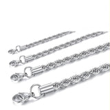 Hip Hop Stainless Steel Rope Chain Necklace for Boys Girls