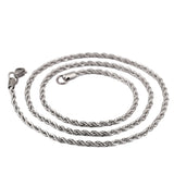 Hip Hop Stainless Steel Rope Chain Necklace for Boys Girls
