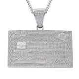 Hip-Hop Visa Card Shape Necklace Pendant Jewelry