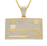 Hip-Hop Visa Card Shape Necklace Pendant Jewelry