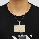 Hip-Hop Visa Card Shape Necklace Pendant Jewelry