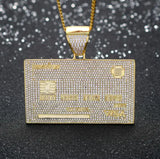 Hip-Hop Visa Card Shape Necklace Pendant Jewelry