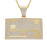 Hip-Hop Visa Card Shape Necklace Pendant Jewelry