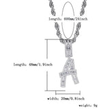 Hip-Hop Zirconium Cubic Necklaces A-Z Name Pendant 3mm Men Women