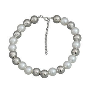 Hip-hop Pearl Beaded Choker Necklace