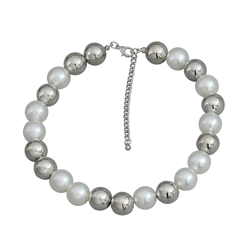 Hip-hop Pearl Beaded Choker Necklace