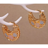 Hip Hop Rock Hoop Earrings Women's Copper Plated Circle Heart Earrings