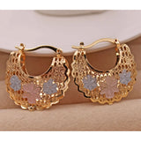 Hip Hop Rock Hoop Earrings Women's Copper Plated Circle Heart Earrings