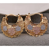 Hip Hop Rock Hoop Earrings Women's Copper Plated Circle Heart Earrings