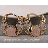 Hip Hop Rock Hoop Earrings Women's Copper Plated Circle Heart Earrings