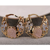 Hip Hop Rock Hoop Earrings Women's Copper Plated Circle Heart Earrings