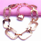 Hip-hop Coarse Bracelet 585 Purple Plated 14K Rose Square Bangle Jewelry