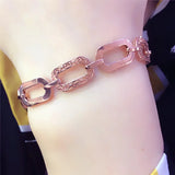 Hip-hop Geometric Bangle 585 Purple Plated 14K Rose Coarse Bracelet