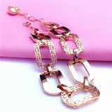 Hip-hop Women's 585 Purple Plated Bracelet 14K Rose Geometric Bangle