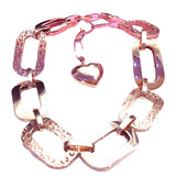 Hip-hop Geometric Bangle 585 Purple Plated 14K Rose Coarse Bracelet