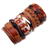 Hiphop Vintage Multilayer Braided Leather Bracelet Wristband