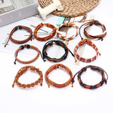 Hiphop Vintage Multilayer Braided Leather Bracelet Wristband