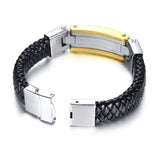Couple Bracelet leather + stainless steel Bracelet Men Women Lover Gift