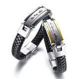 Couple Bracelet leather + stainless steel Bracelet Men Women Lover Gift