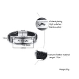 Couple Bracelet leather + stainless steel Bracelet Men Women Lover Gift