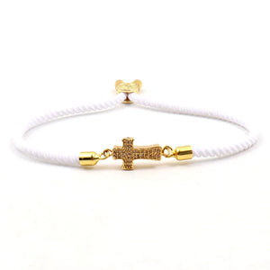 Hollow Ball Charm Bracelet Women Pave Zircon Multicolor Adjustable Milanese Rope