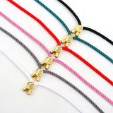 Hollow Ball Charm Bracelet Women Pave Zircon Multicolor Adjustable Milanese Rope