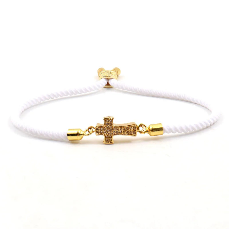 Hollow Ball Charm Bracelet Women Pave Zircon Multicolor Adjustable Milanese Rope
