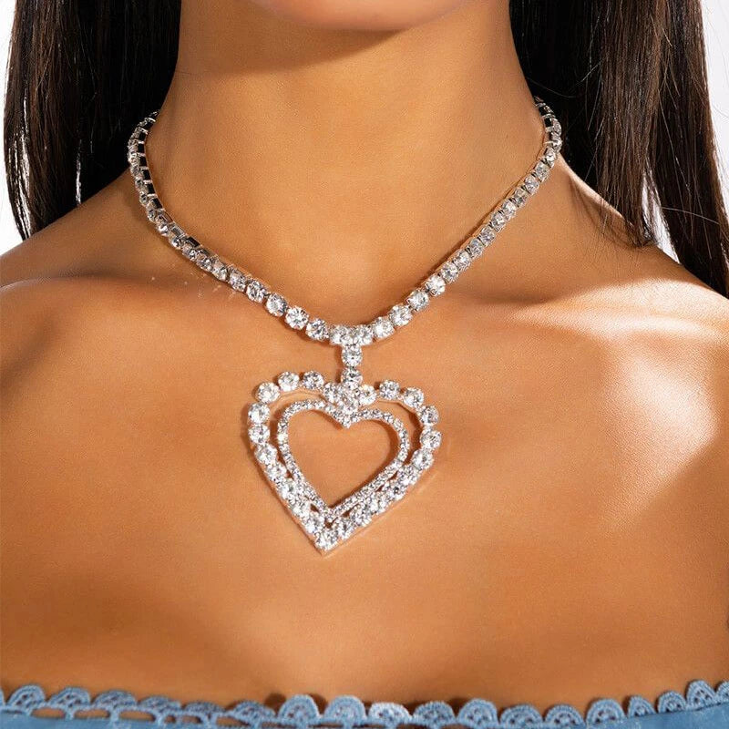 Heart Choker Necklace Statement Wedding Gift